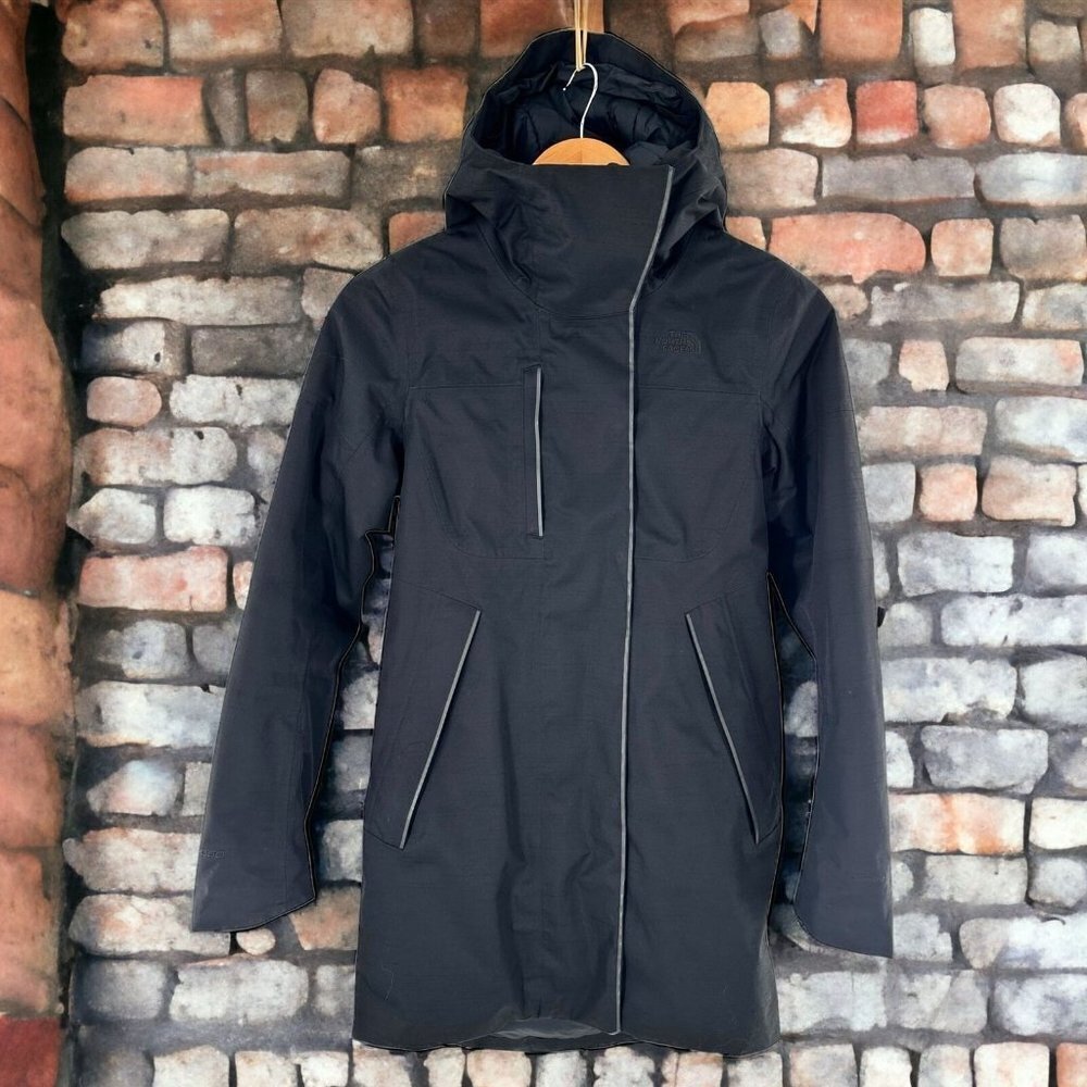 The North Face 550 Black Far Northern Waterproof Down Fill Hooded Parka Size XS